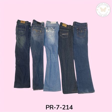 Women's High-Waist Flared Denim Jeans – Stretch Bell Bottom Pants (PR-7-214)