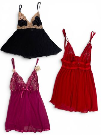 Y2K Mesh Babydoll Night Dress & Slip Bundle (VB 20)