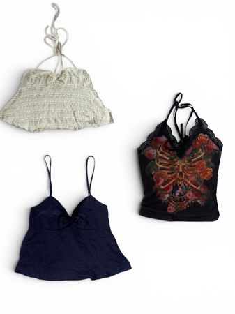 Y2K Halter Neck Corset Top & Strapless Bustier Bundle (VB