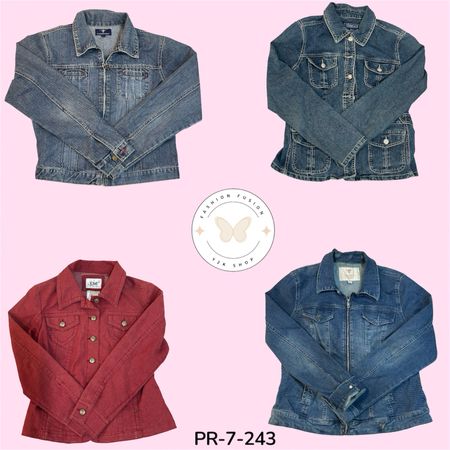 Women’s Cropped Denim Jacket – Trendy Y2K Casual Layering Essential (PR-7-243)