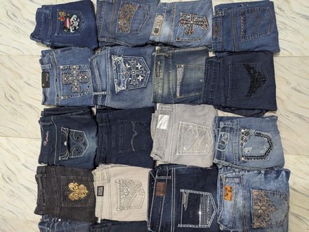 Y2k embroidery and embellished flare or bootcut women jeans