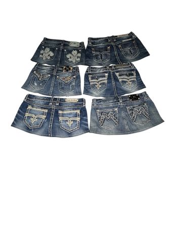 Upcycle miss me rock revival mini skirt TR578