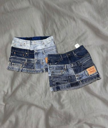 Upcycled Levi’s Denim Belter Skirts
