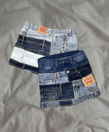 Upcycled Levi’s Denim Belted Skirts