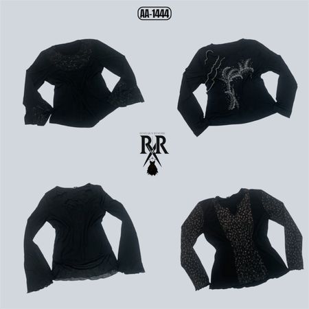 Y2K Black Gothic Full Sleeve Tops (AA-1444)