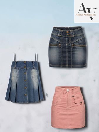 streetwear Denim Mini Skirts