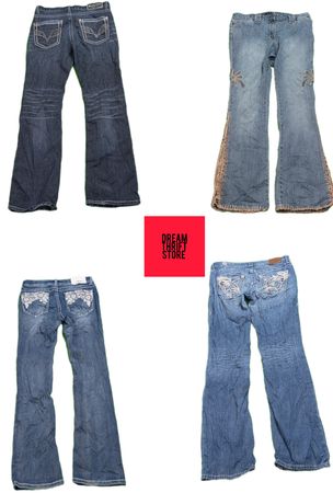 Y2K INSPIRED BOOTCUT JEANS BRAND'S INCLUDED BEBE, SILVER, ETC