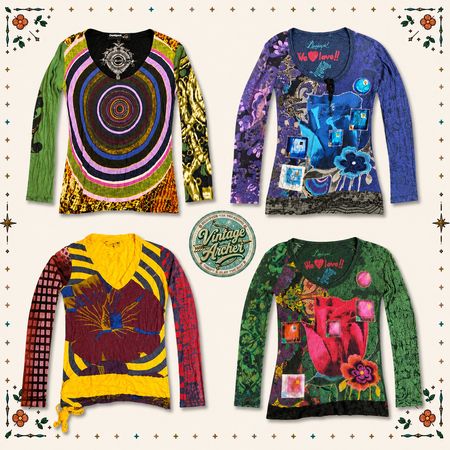 Blouses à manches longues Art Muse Retro Desigual : 10 pcs (D2)