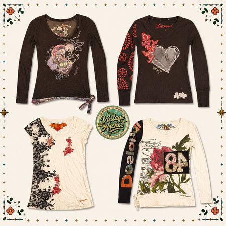 Retro Desigual Eclectic Diva Graphic Tops :10pcs (D4)