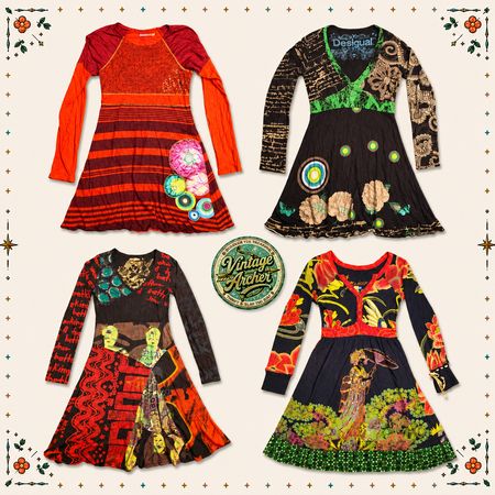 Y2K Desigual Art Nouveau Dream Mini Dresses :11pcs (D5)