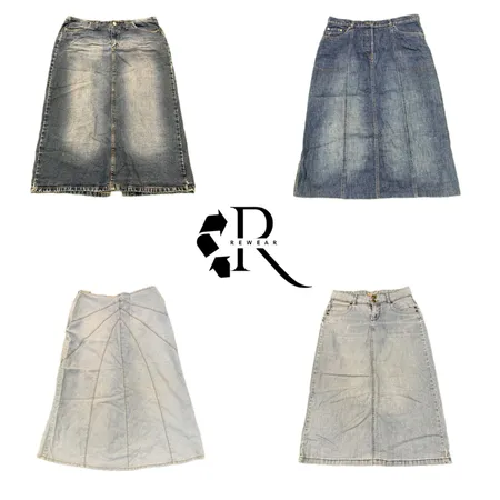 Y2K Cyber Girl Era Denim Midi Skirt RW-2400
