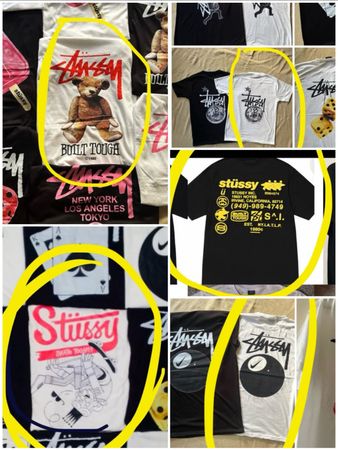 Custom handpick 5pcs vintage inspired stussy tees