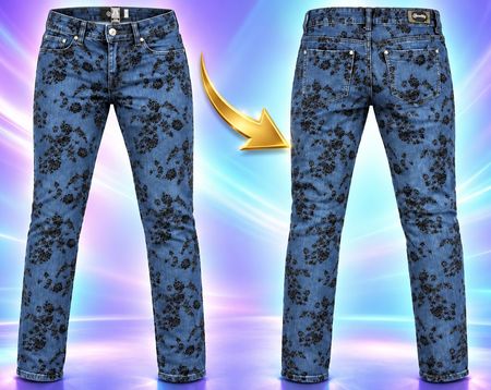 Y2k ricamo jeans floreali