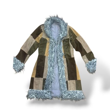 UPCYCLED SUEDE & CORDUROY PATCHWORK AFGHAN COAT