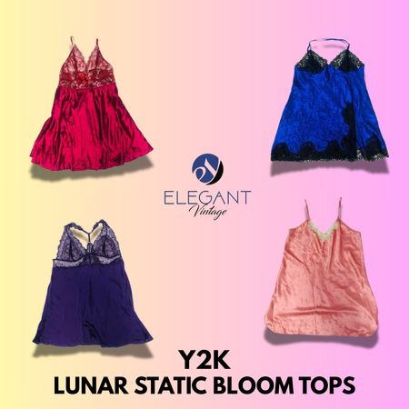 Y2K Lunar Static Bloom Tops - EV1328