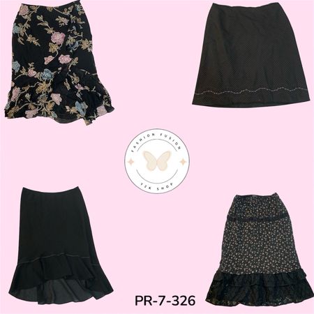 Women’s Black Polyester Skirt – Y2K Trendy Retro Fashion Look (PR-7-326)