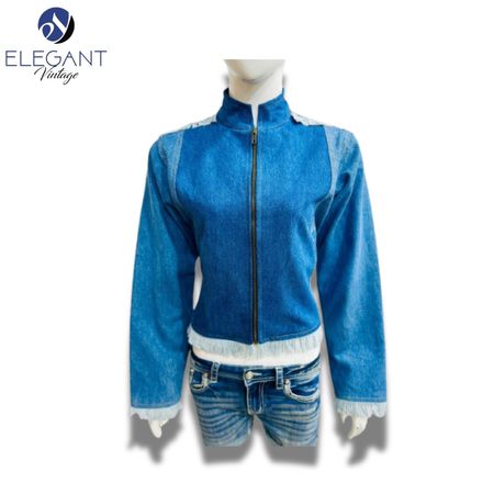 Upcycled Denim Cropped Jackets - EVR0043