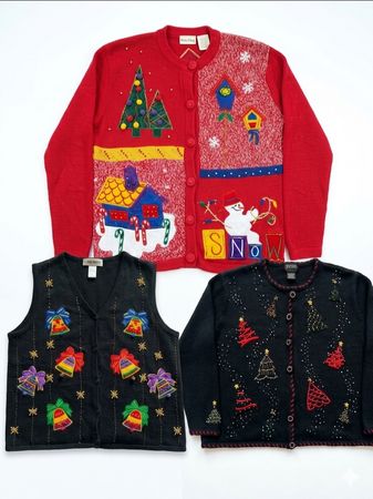 Mélange de Noël, tricots de nouveauté/Embroderie Cottage Core, vêtements en tricot