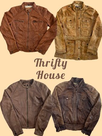 Y2K Brown Leather Jacket Edit(TH/735)