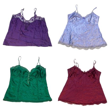 y2K silk cami tops