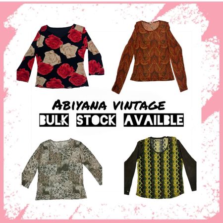 Y2K Mesh Long Sleeve Tops Bundle - Vintage Floral, Paisley & Snake Print Sheer Tops 116