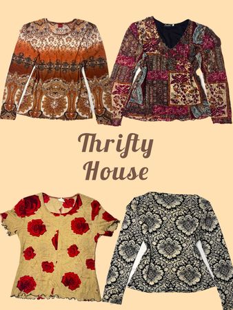 Vintage Paisley Babes Y2k Tops(TH/726)