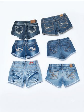 Vintage Y2K Embellished Denim Shorts(S-39)