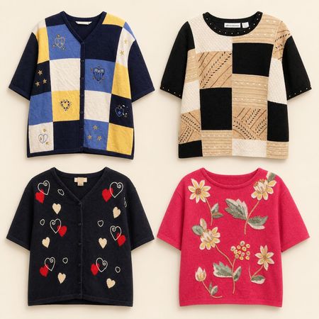 Y2k Half Sleeves Sweaters