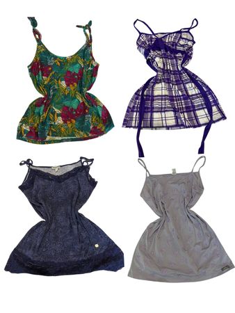 Y2K Lila Karierte Cami Tops-ST-155