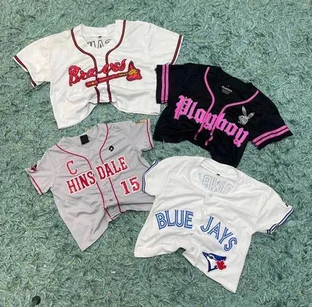 Upcycled Baseball Jersey Crop Tops (Dc-09-100)