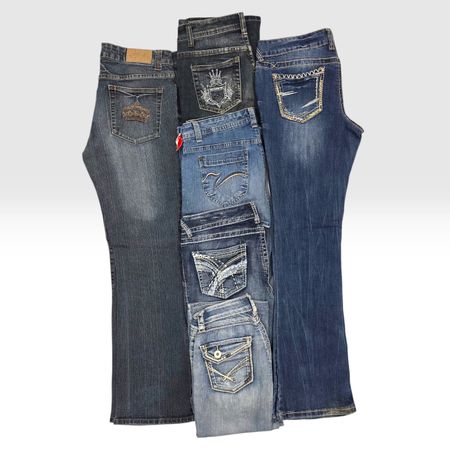 Vintage Y2K Bootcut Flared Embroidered Jeans