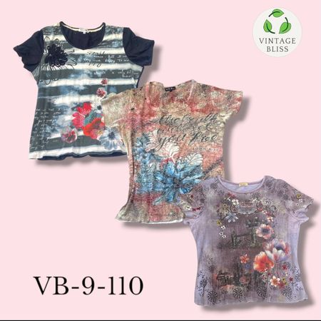 Y2K Vintage T-Shirt Wholesale Bundle – Assorted Styles & Prints 10 Piece Lot (VB-9-110)