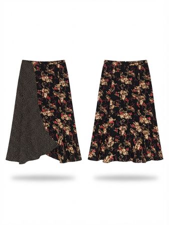 (FV-2739) Vintage Y2K Floralrock Mix – 90er Romantischer Grunge & Boho Mini Röcke