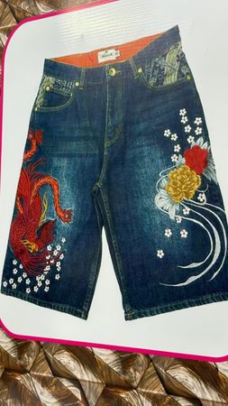 Japanese Embroidered  shorts