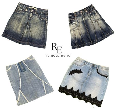 Y2K NYC IT GIRL DENIM DENIM MIDI SKIRT RE-3598