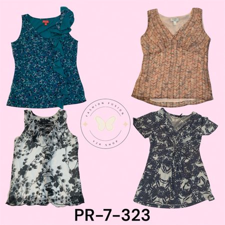 Women’s printed poly blouse long sleeve(PR-7-323)