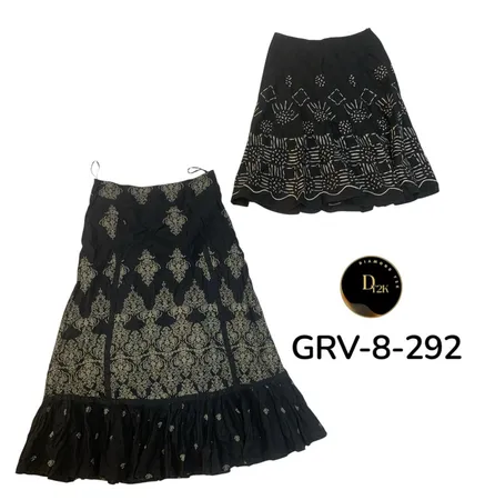 2. Jupe en coton taille haute pour femmes – Style rétro premium Y2K. (GRV-8-292)