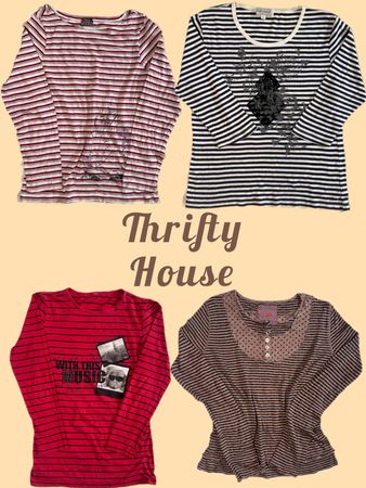 Y2K Preppy Stripe Tops(TH/798)