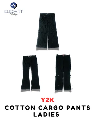 Pantalons cargo en coton Y2K pour femmes - EV1767