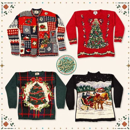 Vintage Heavy Knit Novelty Xmas Jumpers:10pcs (CM4)