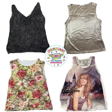 Pacote Vintage Y2K de Regata e Camiseta – 10pcs | VR354