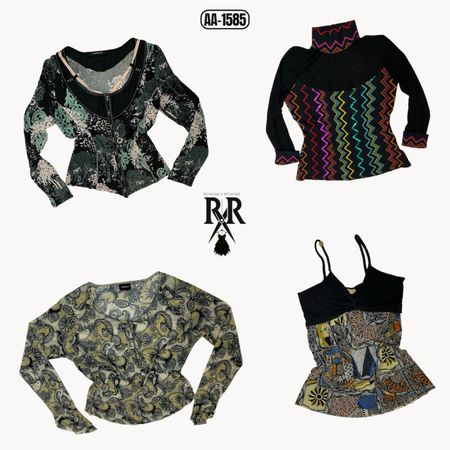 Y2K Black Gothic Mix Tops (AA-1585)
