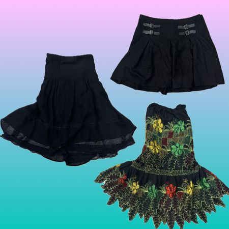 Jupes plissées à boucle Whimsigoth Y2K (RSS-51)
