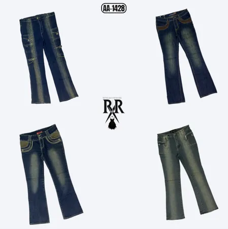 Y2K unique Denim jeans ( AA-1428)