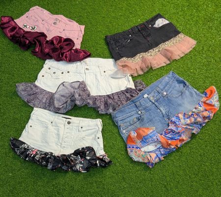 7953 - Gonna in denim mini riciclata