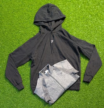 6751 - Gymshark Moletons Cropped, Gola Alta, Zíper ¼, Jaqueta e Moletons