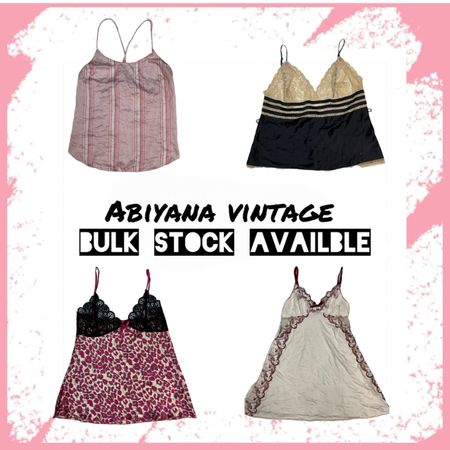 Y2K Cami Tops Bundle - Striped Racerback, Lace Trim Satin, Leopard Lace & Embroidered Babydoll Cami-AV-131