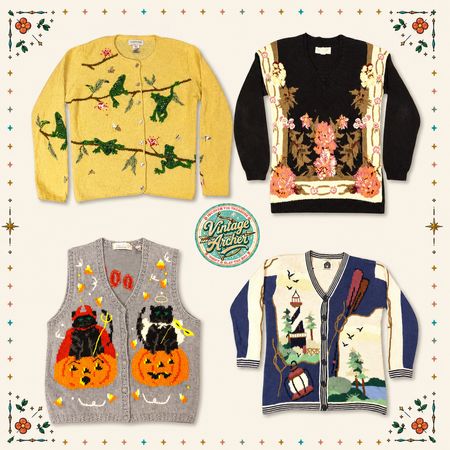Vintage schwere Strick-Neuheiten Pullover Mix Bundle: 10 Stück (S1)