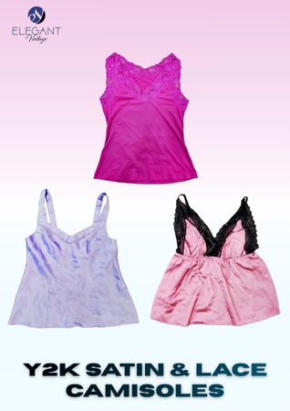 Y2K Satin- und Spitzen-Camisole - EV2335