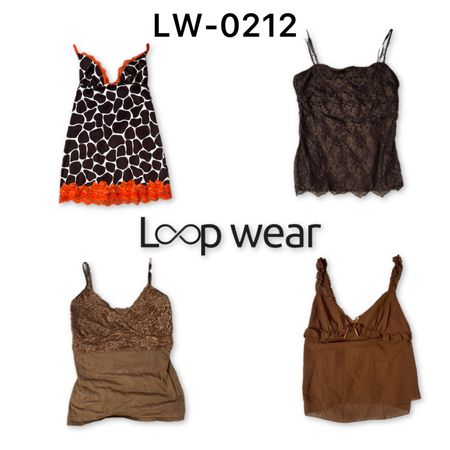 Y2K Fairy Grunge Brown Cami Tops